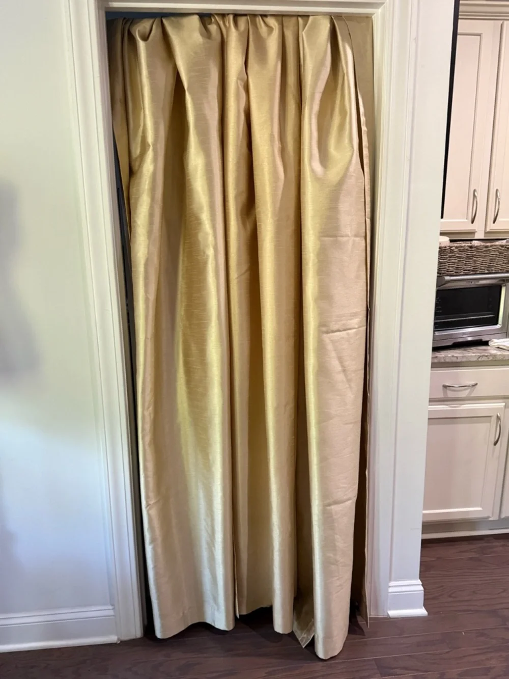 RODEO HOME Gold Faux Silk Taffeta Curtain Panel 54”x90”